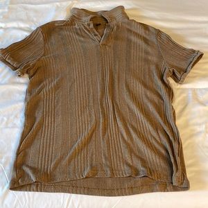 SHEIN Mens Ribbed Knot Polo Shirt